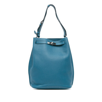 Authenticated Hermès Togo So Kelly 26 Blue Calf Leather Shoulder Bag | eBay US