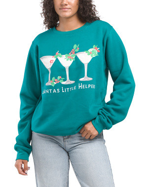Santas Little Helpers Martini Sweatshirt | Juniors | Marshalls | Marshalls