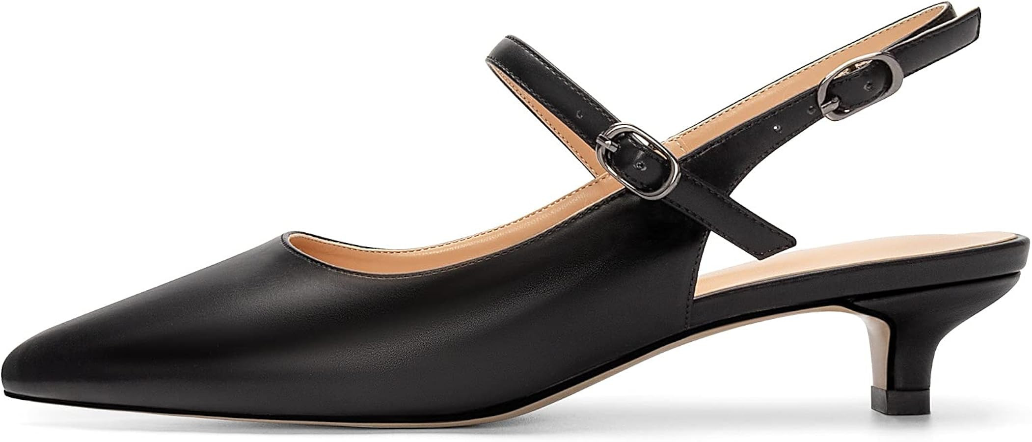 Soireelady Women's Kitten Heels |3.5CM Low Heel |Slingback Pumps |Pointed Toe Sandals| Wedding Pa... | Amazon (US)