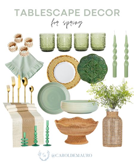 Spring tablescape inspo! Upgrade your dining area with these elegant gold, green, and white home finds!
#partyessential #springrefresh #hostesslife #centerpieceidea

#LTKhome #LTKparties #LTKstyletip