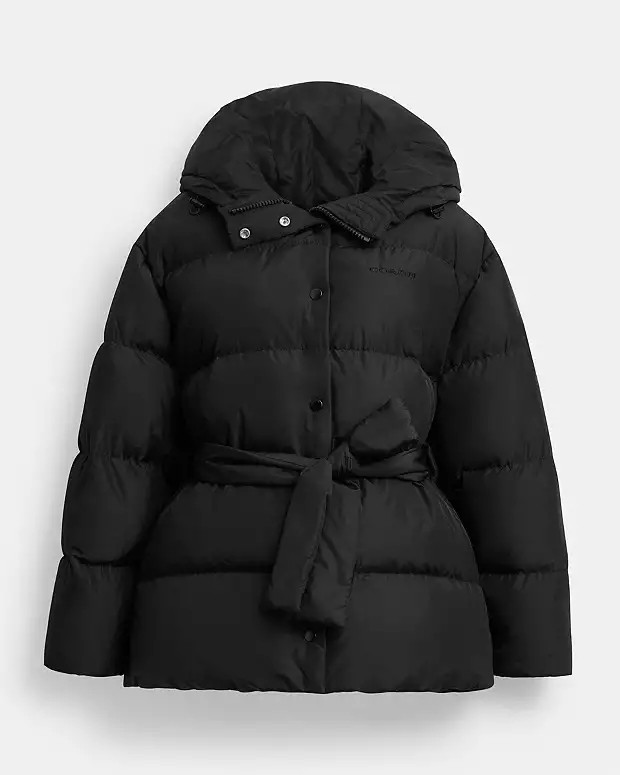 Short Puffer With Belt In Recycled Polyester | Coach Outlet US