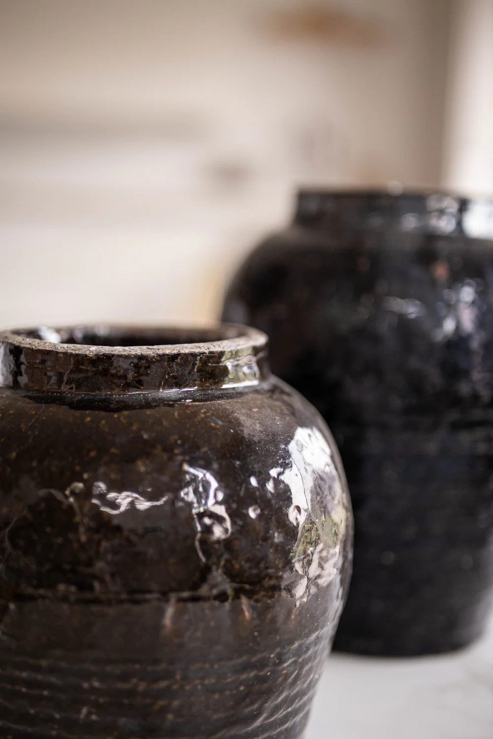 Vintage Black Glazed Paso Pot | Luxe B Co