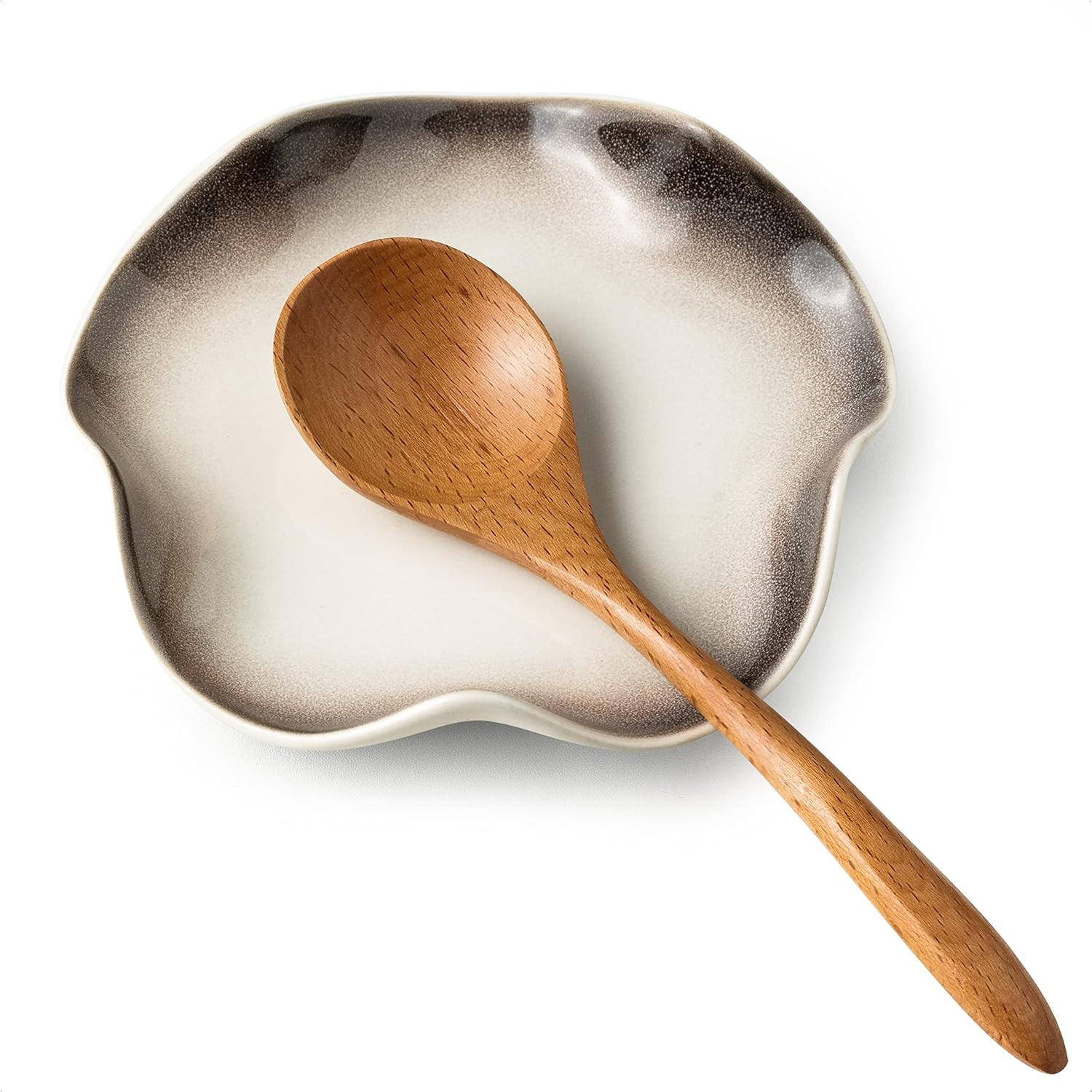 Spoon Rest for Stove Top Cute Coffee Spoon Holder with Ruffled Edge | Amazon (US)