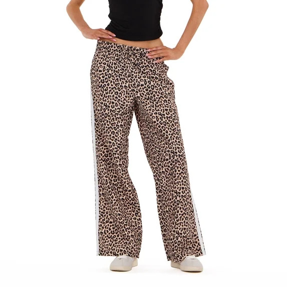 Forever 21 Women's Mesh Oversized Nylon Wide Leg Pant with Side Stripes, Sizes XS-XL | Walmart (US)