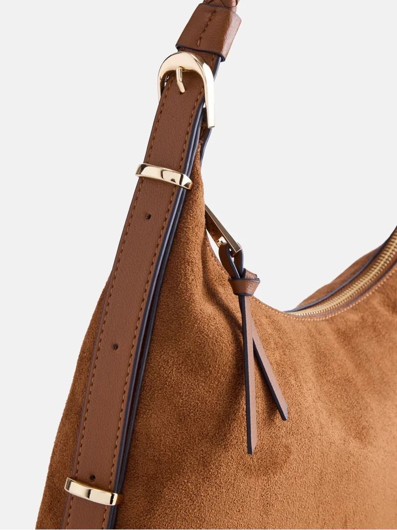 Scenario Women's Top Zipper Shoulder Bag, Autumn Brown | Walmart (US)