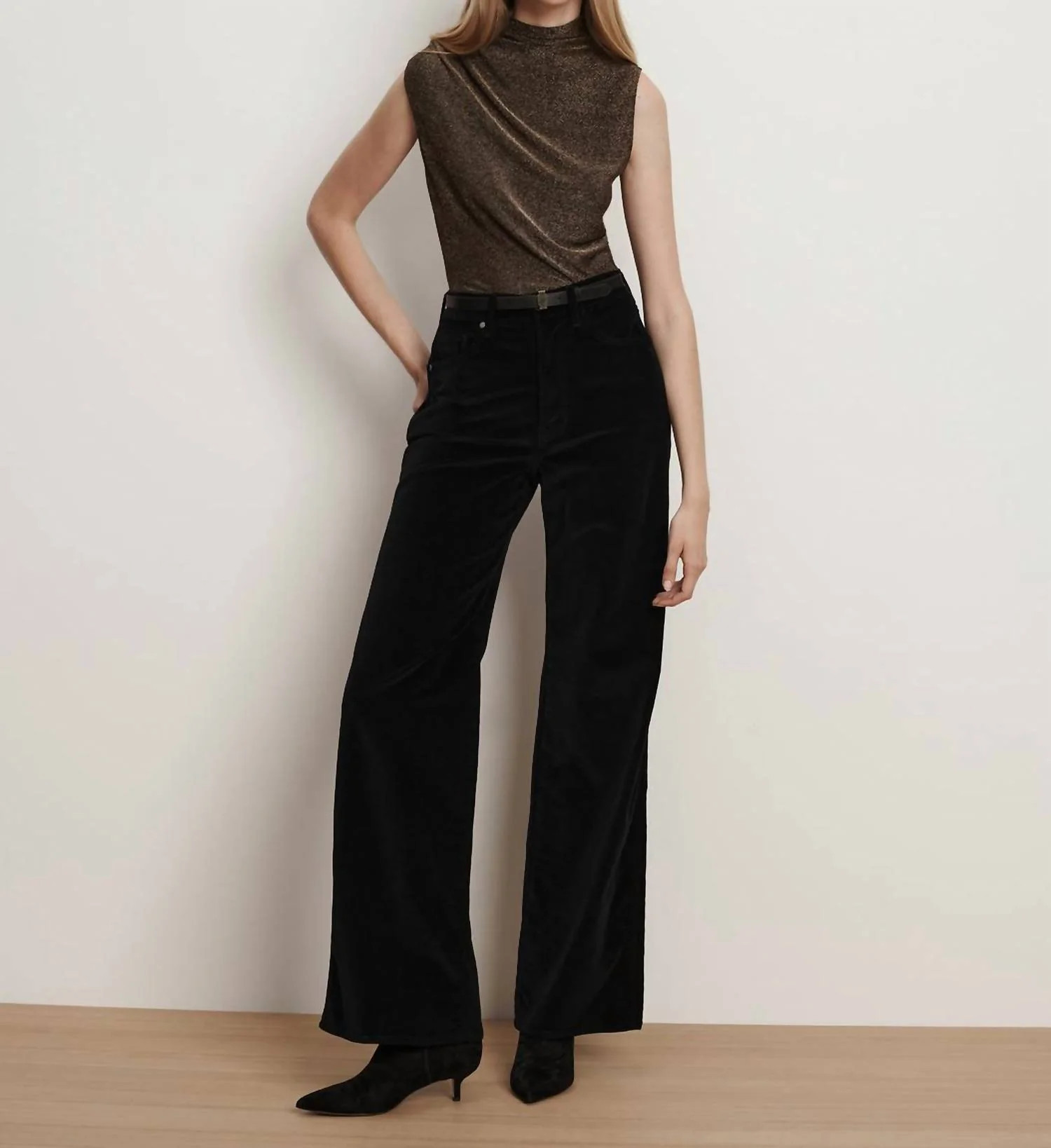 Taylor High Rise Wide Leg Jean In Black | Shop Simon