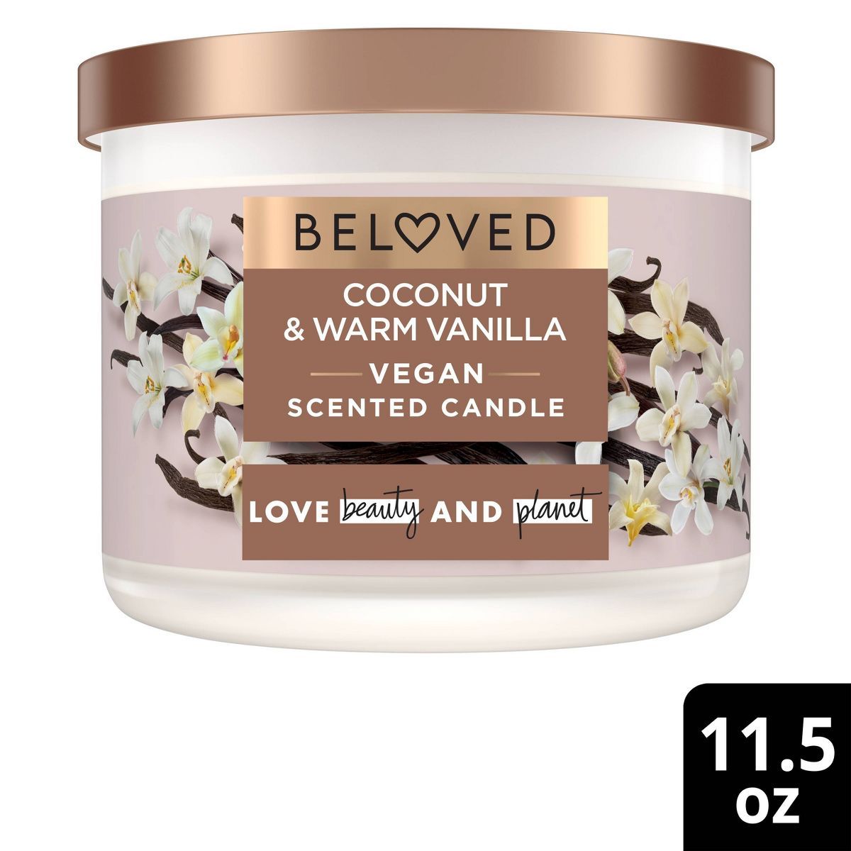 Beloved Coconut & Warm Vanilla 2-Wick Vegan Candle - 11.5oz | Target