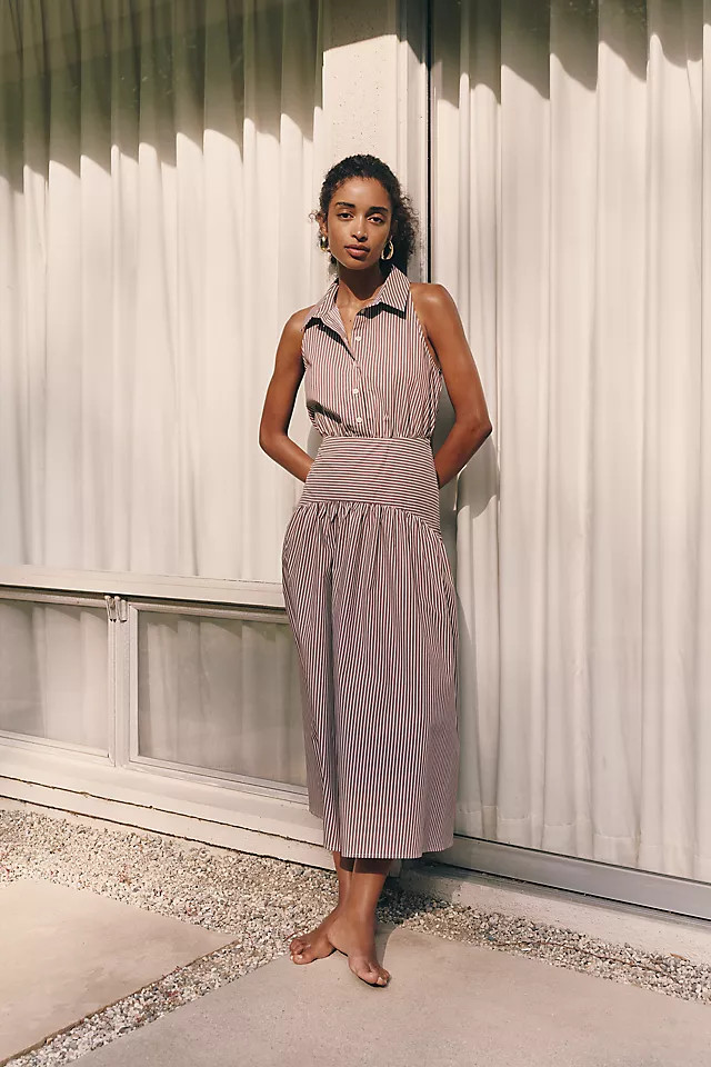 Tobie Drop-Waist Midi Shirtdress by Exquise | Anthropologie (US)