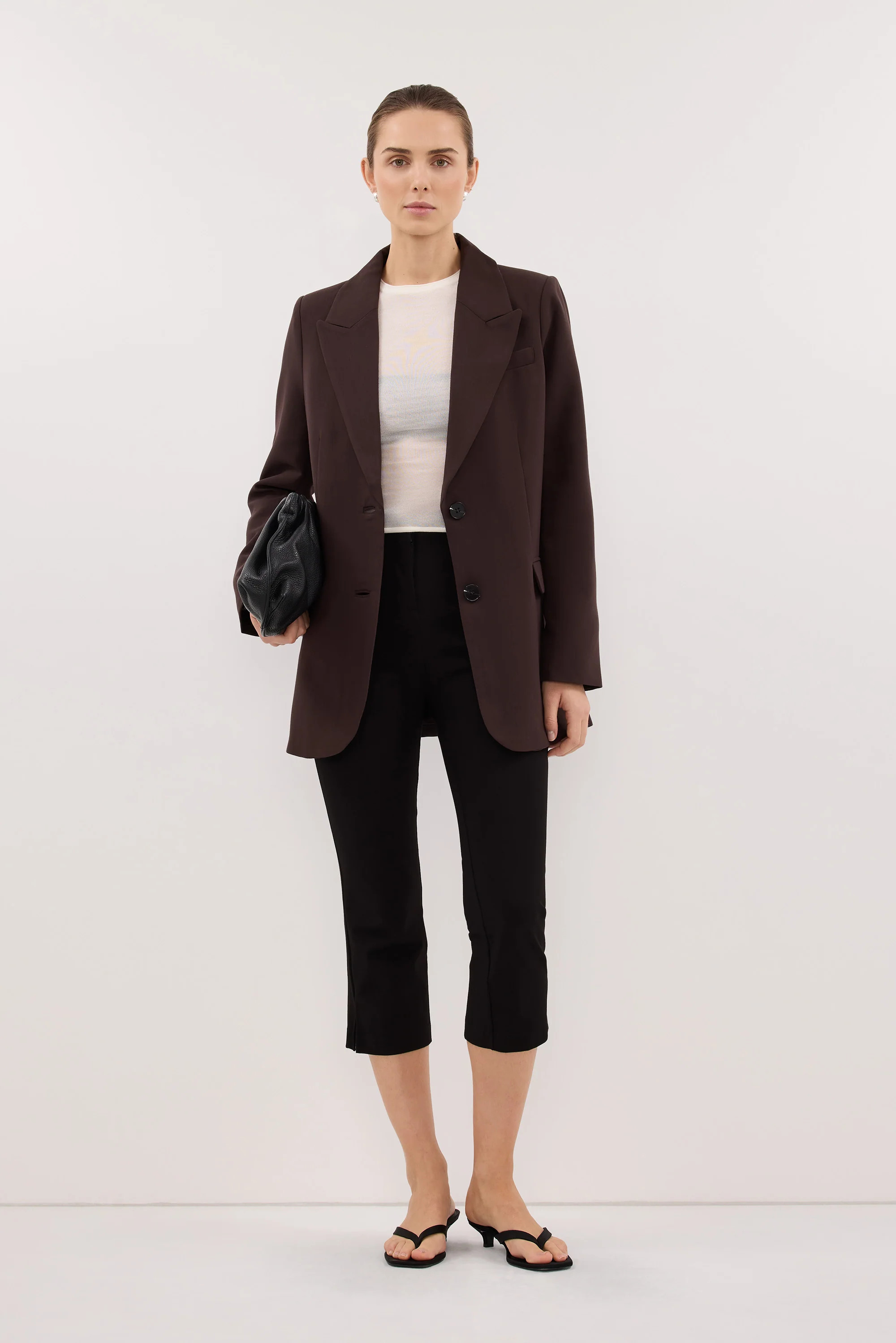 ELLE DARK CHOCOLATE BLAZER | DISSH