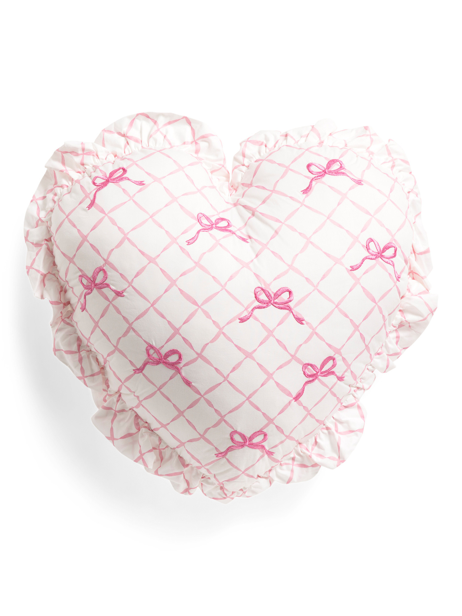20x19 Beautiful Bow Trellis Ruffle Heart Pillow | Throw Pillows | Marshalls | Marshalls