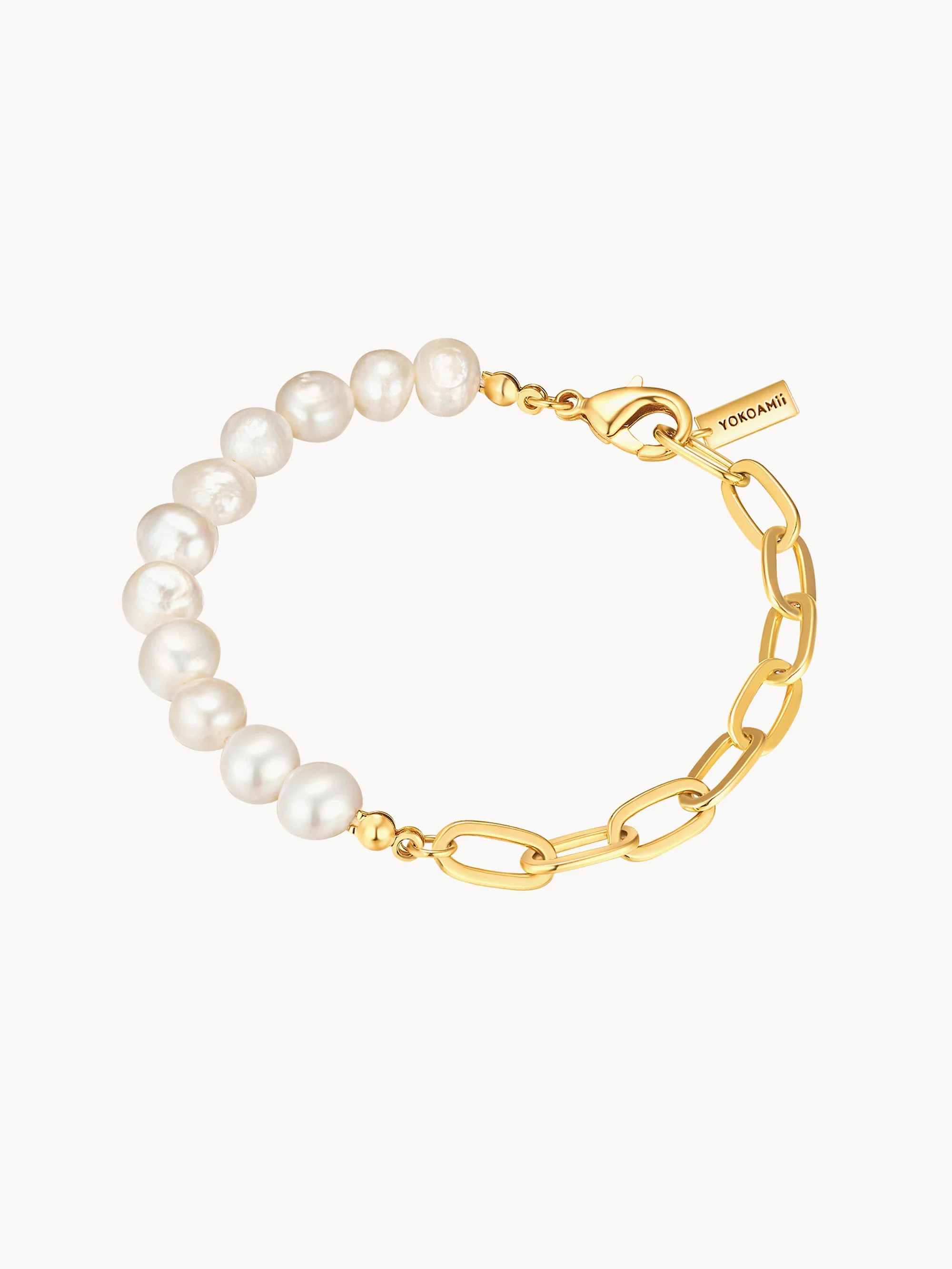 Armband Yokoamii mit Süßwasserperlen, vergoldet und verstellbar | Westwing EU