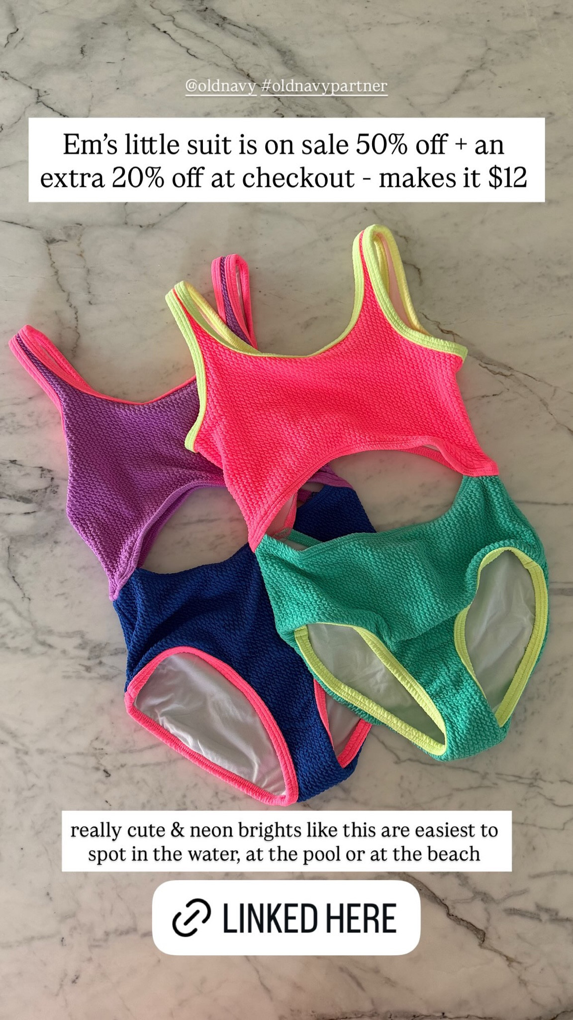 Em's little suit is on sale 50% off + an extra 20% off at checkout - makes it $12

really cute & neon brights like this are easiest to spot in the water, at the pool or at the beach

#LTKKids #LTKSeasonal #LTKSaleAlert