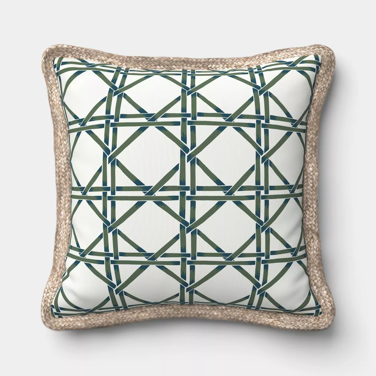 18" Square Geo Texture Outdoor Throw Pillow Green - Threshold™ | Target