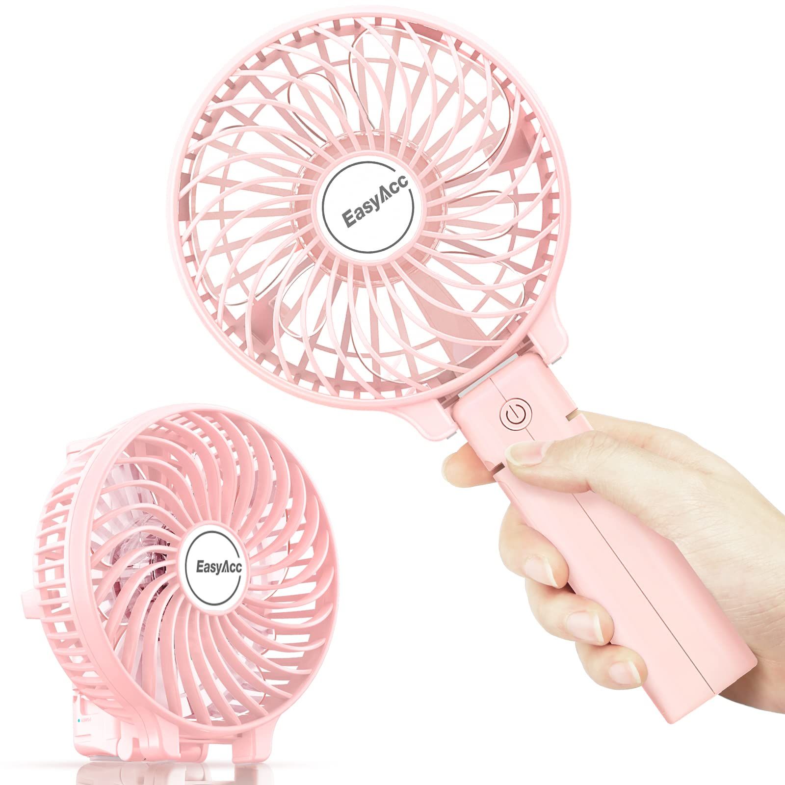 EasyAcc Mini Handheld Fan, USB Desk Fan Small Personal Portable Stroller Table Fan with Rechargeable Battery Operated Cooling Folding Electric Fan 3-10H Working Hours for Travel Office Outdoor | Amazon (US)