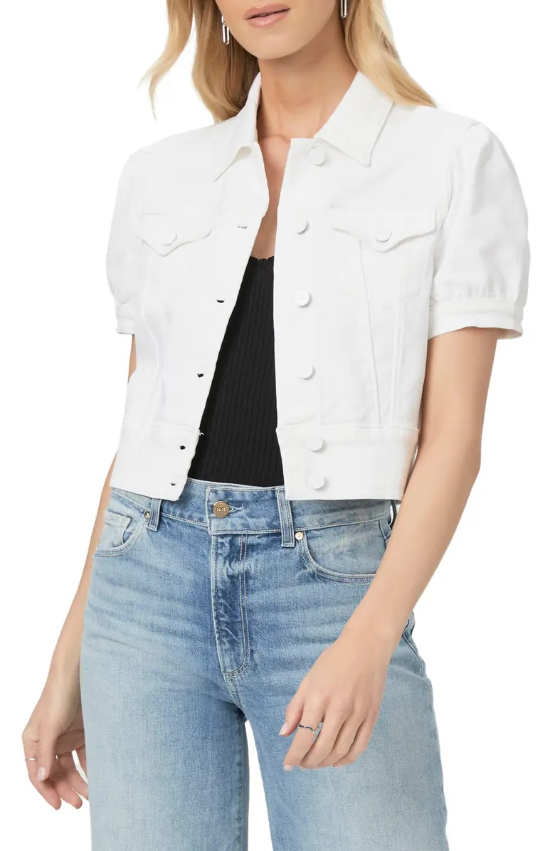 PAIGE Kendra Short Sleeve Crop Denim Jacket | Nordstrom | Nordstrom
