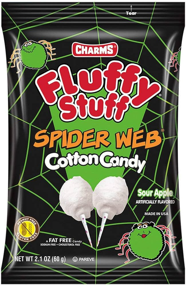 Halloween Candy Spider Web Fluffy Stuff Cotton Candy 2.1oz Bag | Amazon (US)