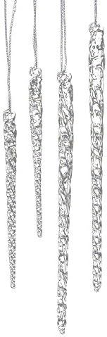 Kurt Adler 3-1/2-Inch-5-1/2-Inch Clear Glass Icicle Ornament Set of 24 Pieces | Amazon (US)