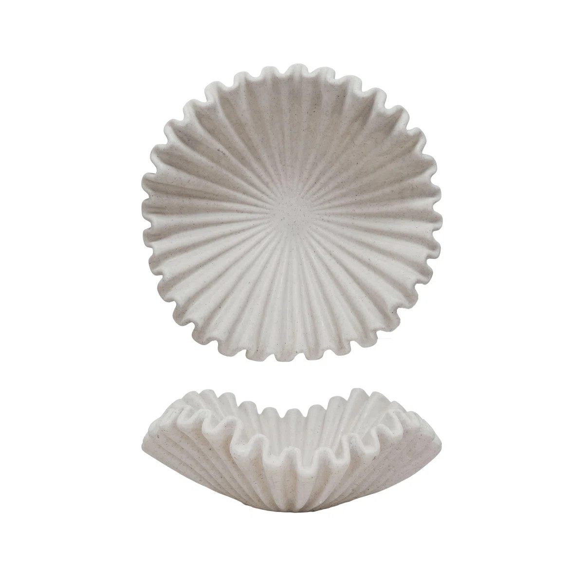 Chic Ruffle Stone-Finish Bowl | Wayfair North America