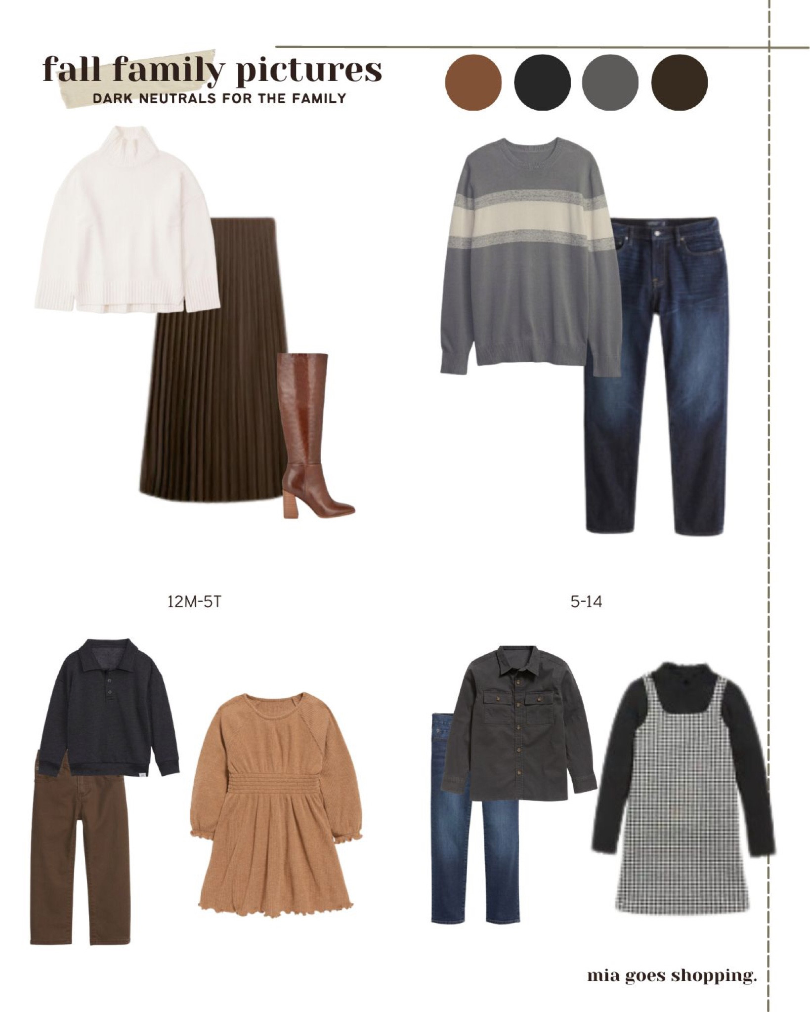 Family picture outfit. Dark neutral Family pictures. Outfits for family photos. Kids fall outfits. Toddler fall outfits. Pleated skirt outfit 

#LTKfamily #LTKSeasonal #LTKkids