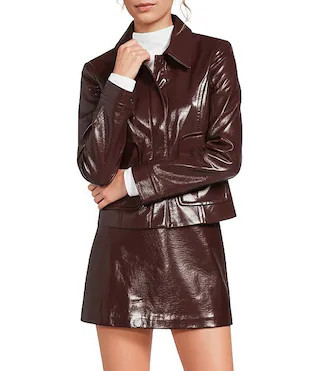 Gianni Bini Kora Collared Long Sleeve Luxe Coated Coordinating Jacket | Dillard's | Dillard's