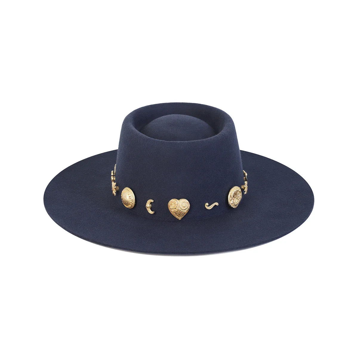 The Cosmic Boater - Wool Felt Boater Hat in Navy | Lack of Color US | Lack of Color US
