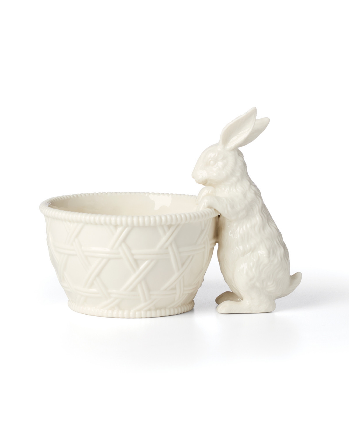 Lenox Wicker Creek Bunny Candy Dish - Ivory | Macy's