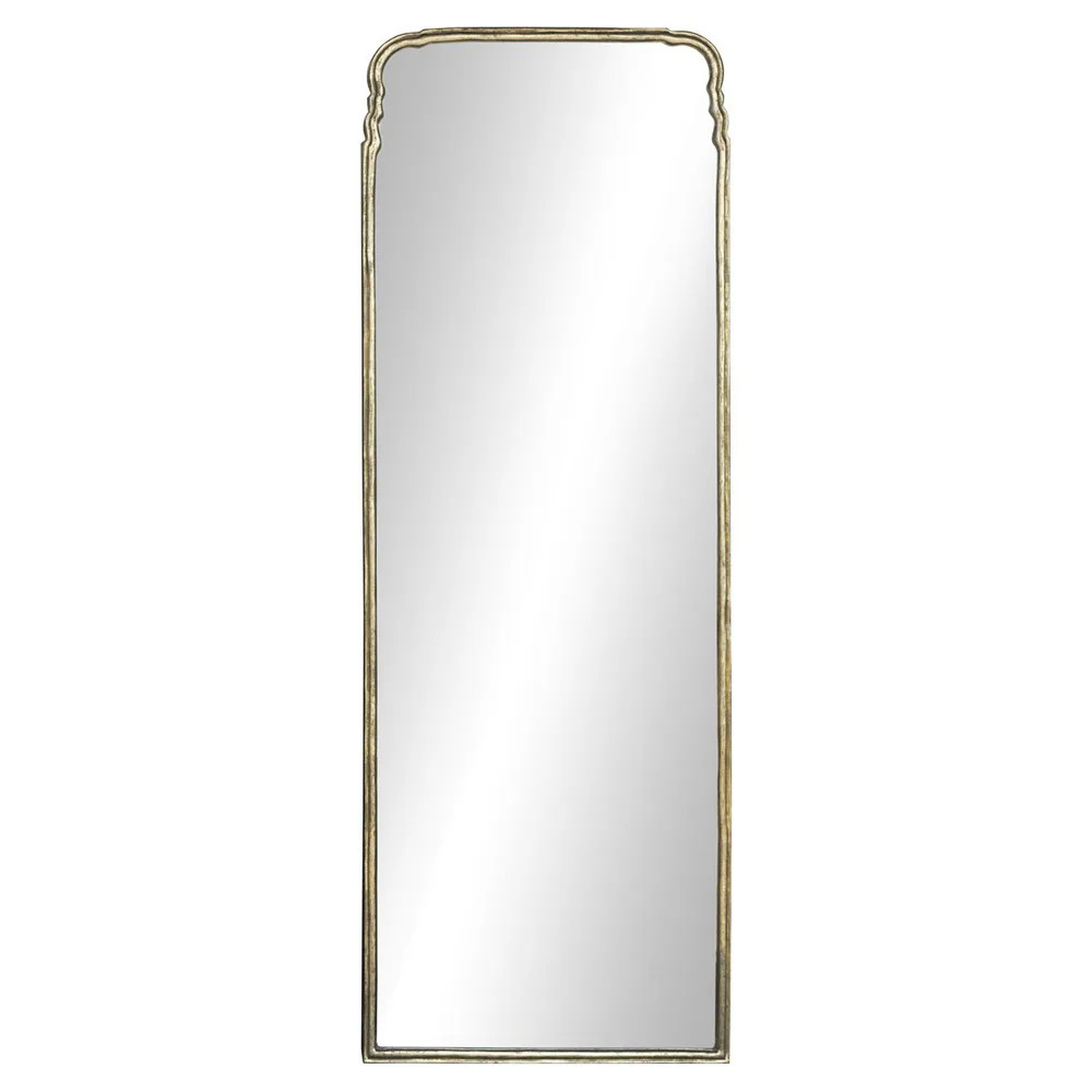 Loren French Country Antique Gold Metal Arched Floor Mirror - 72 | Kathy Kuo Home