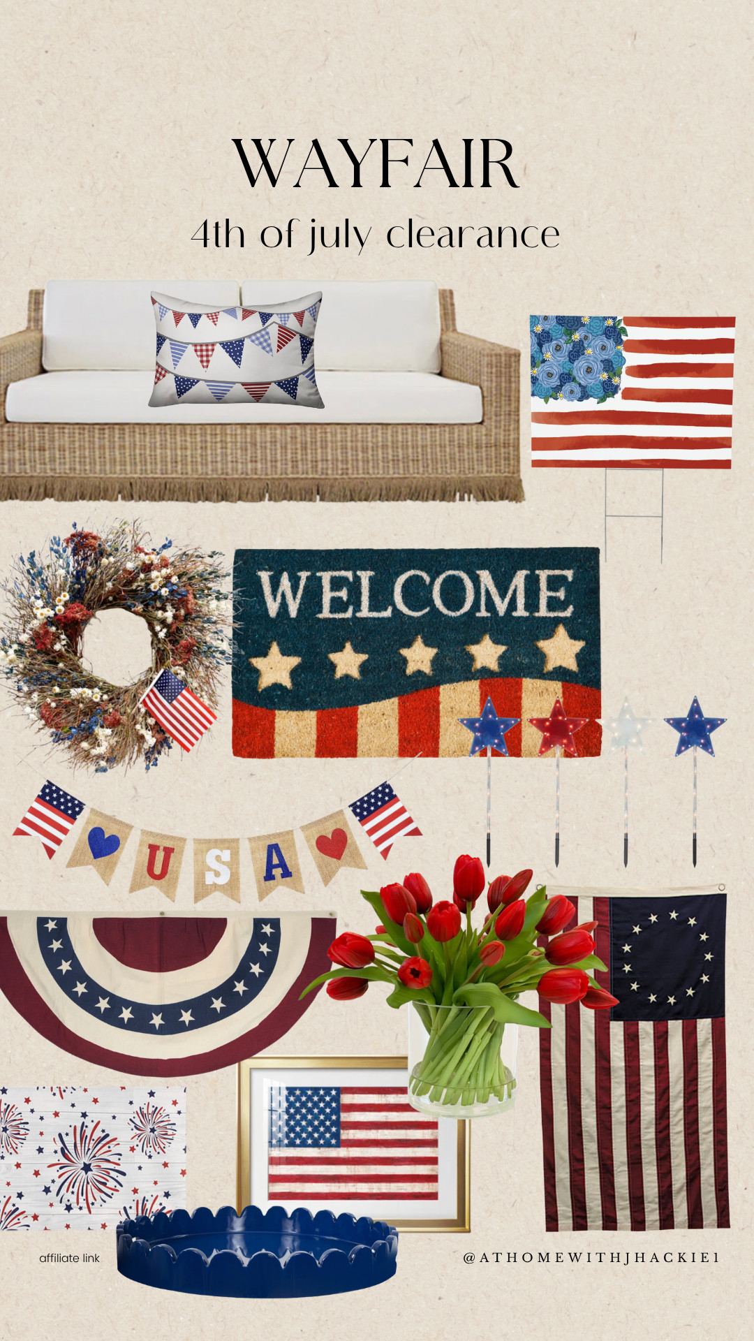 Summer hosting season is officially here, and these 🇺🇸 Fourth of July finds are making it so easy to give your porch, patio, and outdoor spaces a festive refresh without overspending! ❤️🤍💙

From the cutest patriotic doormats and wreaths to outdoor seating, flags, planters, and entertaining essentials, I rounded up my favorite pieces that instantly make your home feel celebration-ready.

The best part? ✨ Wayfair's Fourth of July Clearance is happening now with up to 70% off, plus fast & free shipping on orders over $35. If you've been waiting to update your outdoor space or grab summer décor, this is one of the best times to shop.

#ad @wayfair #Wayfair #WayfairPartner

#LTKSeasonal #LTKHome #LTKSaleAlert
