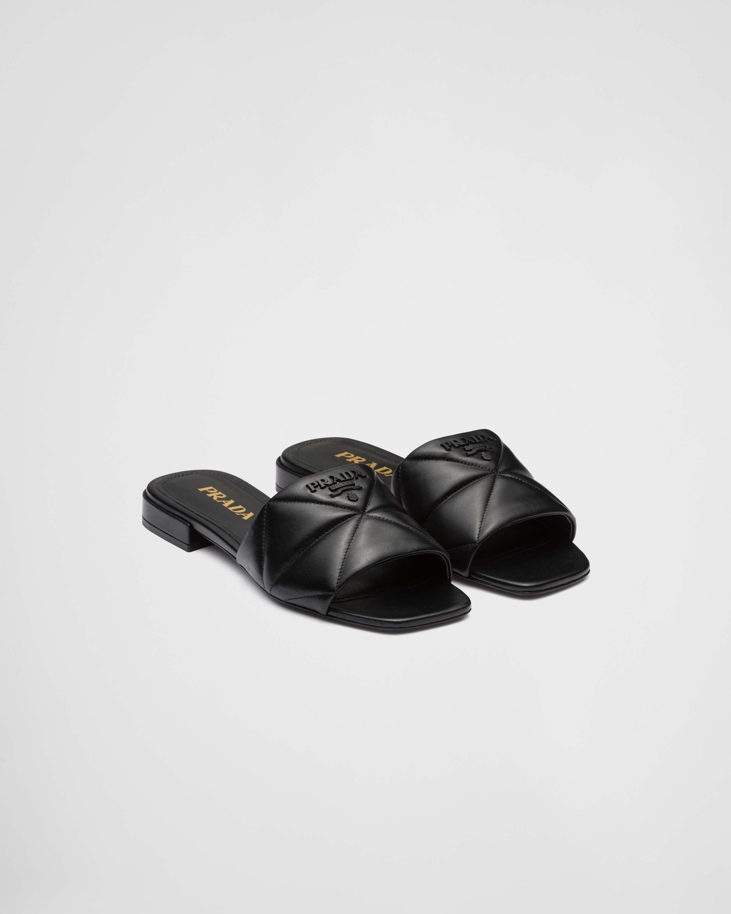 Quilted nappa leather sabots | Prada US