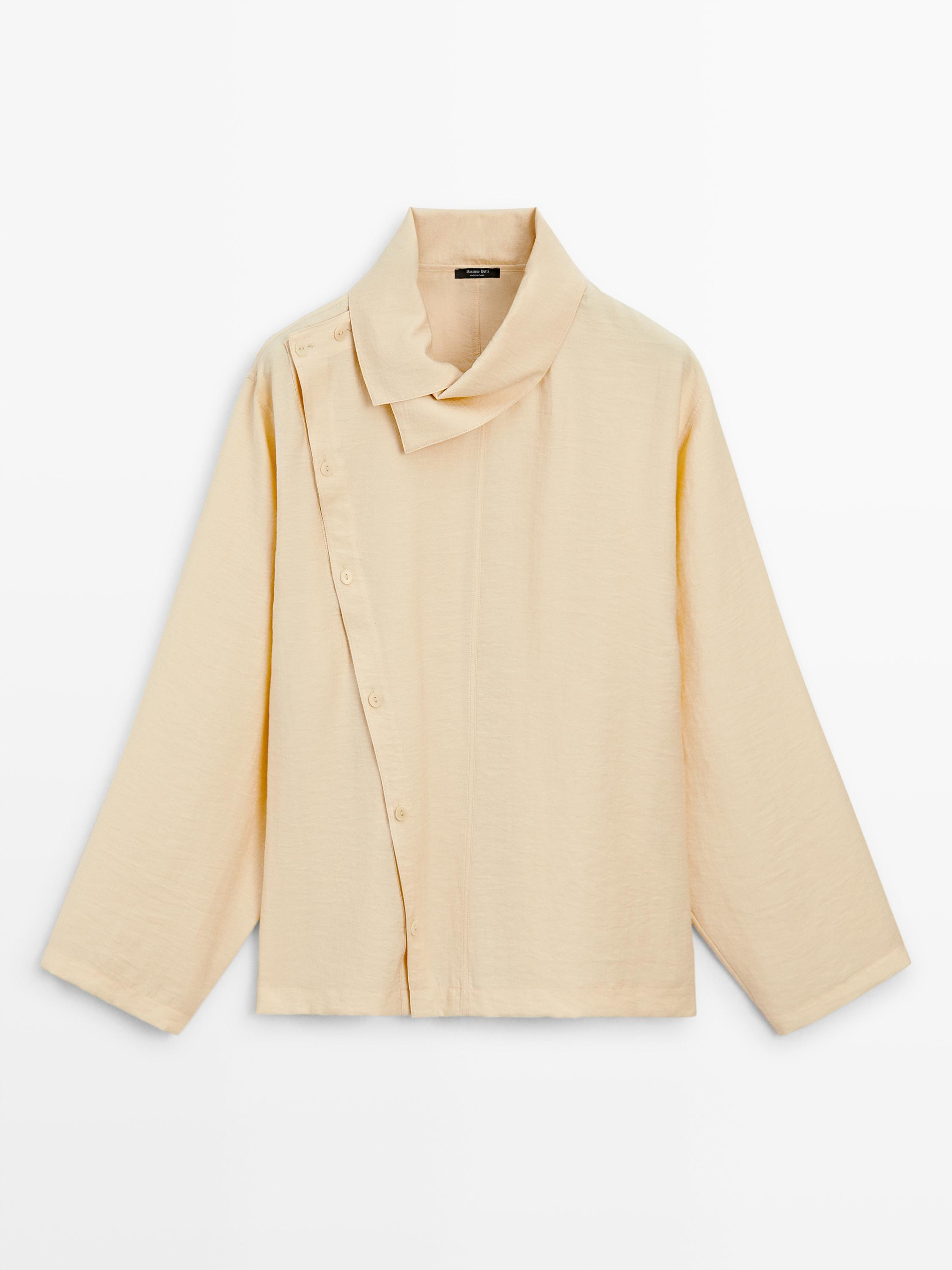 Asymmetric button-up shirt | Massimo Dutti UK