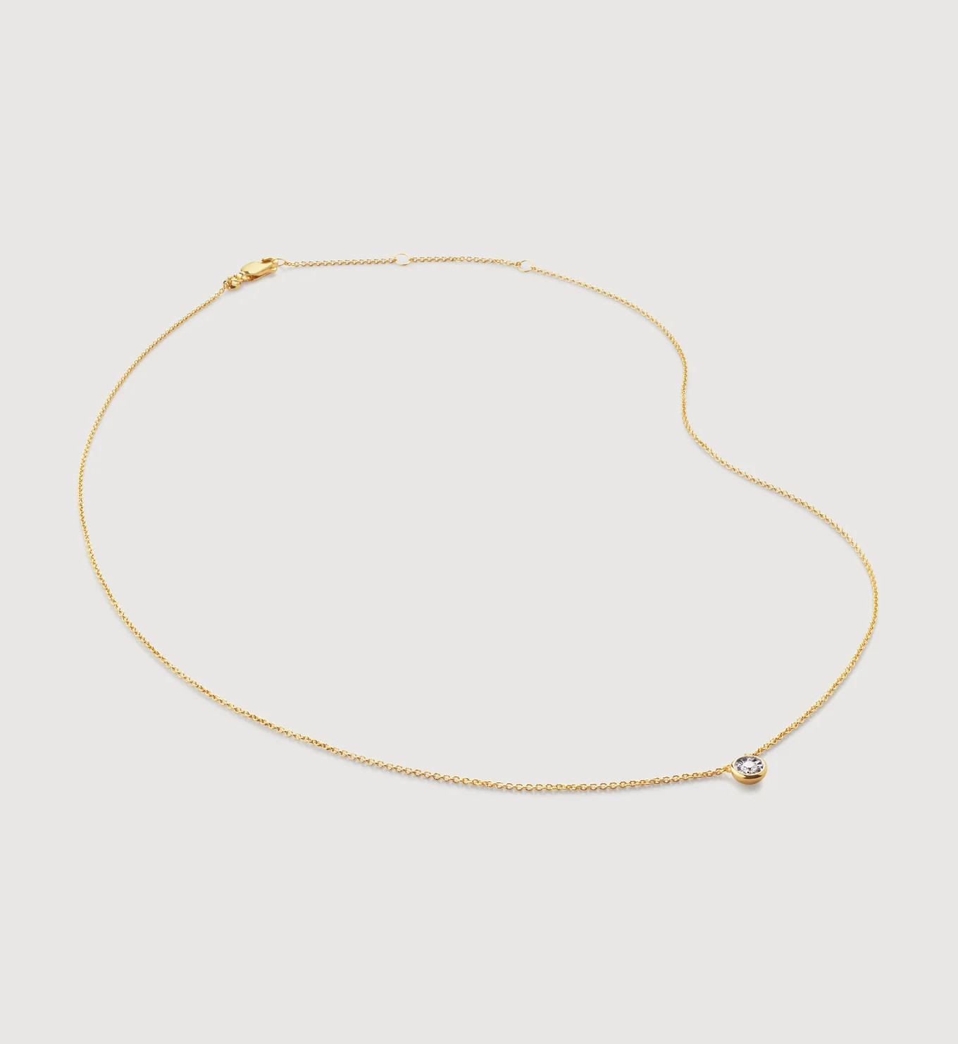 Lab Grown Diamond Solitaire Chain Necklace Adjustable 41-46cm/16-18' | Monica Vinader (Global)