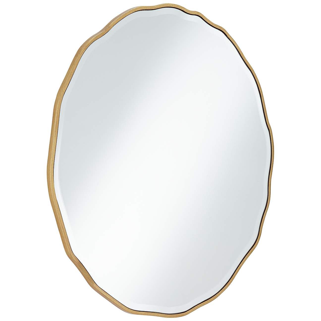 Lissa Gold Waved Edge 31 1/2" x 31 1/2" Wall Mirror | Lamps Plus