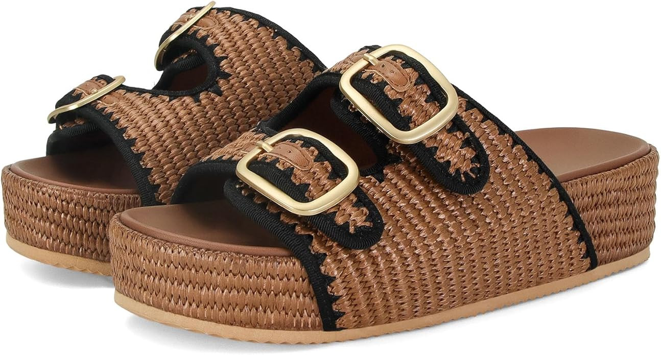 MICIFA Platform Sandals for Women Espadrille Wedges Summer Beach Sandals Comfortable Cute Woven S... | Amazon (US)