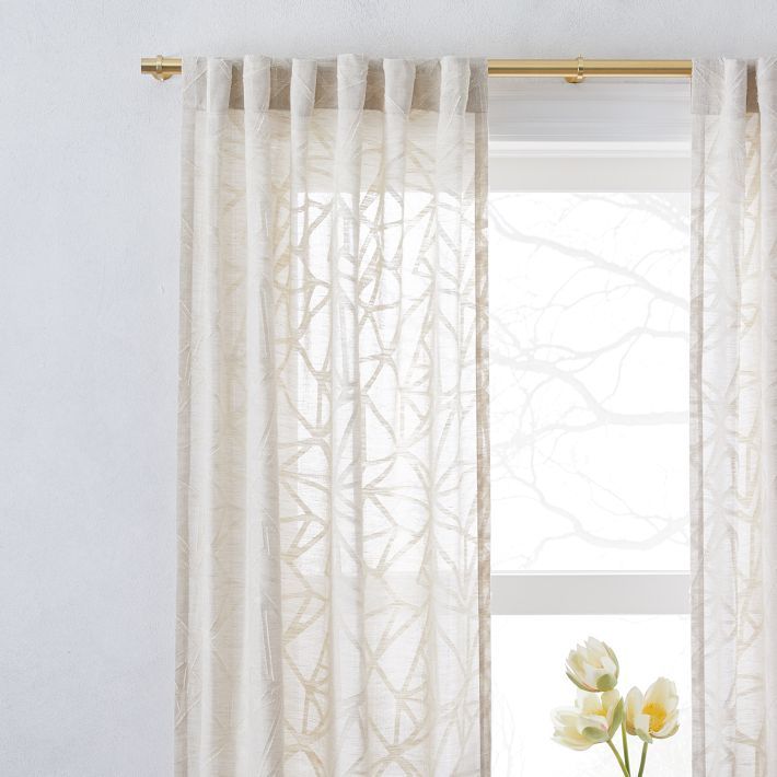 Sheer Abstract Glass Curtain | West Elm (US)