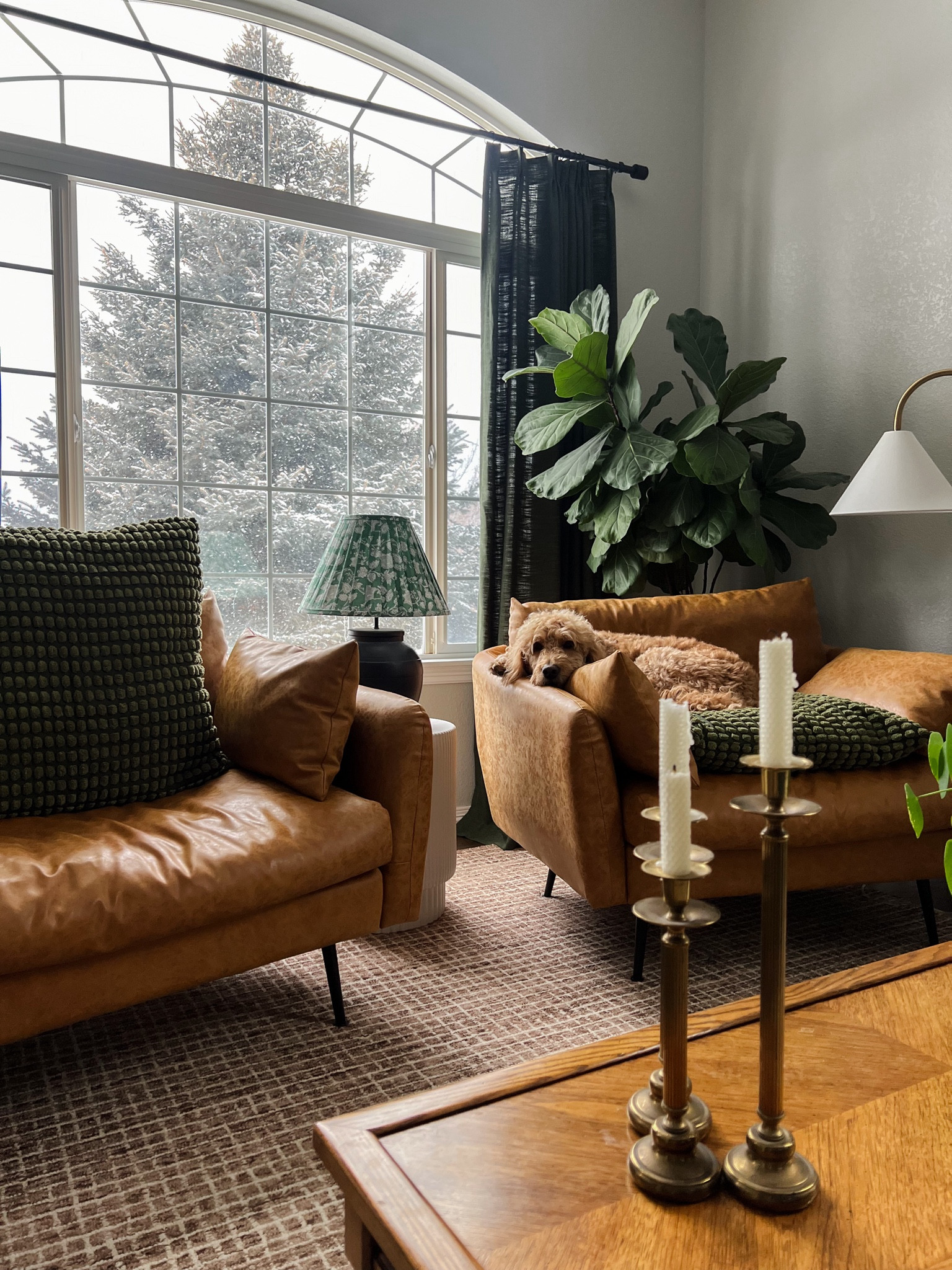 Moody living room inspo. Two pages curtains. Giant leather chairs. Albany park chairs  

#LTKhome #LTKSeasonal #LTKfindsunder100