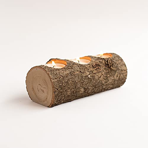 Yule Log Candle holder Decorations Centerpiece Pagan Burning in the Fireplace Clearance Living ro... | Amazon (US)