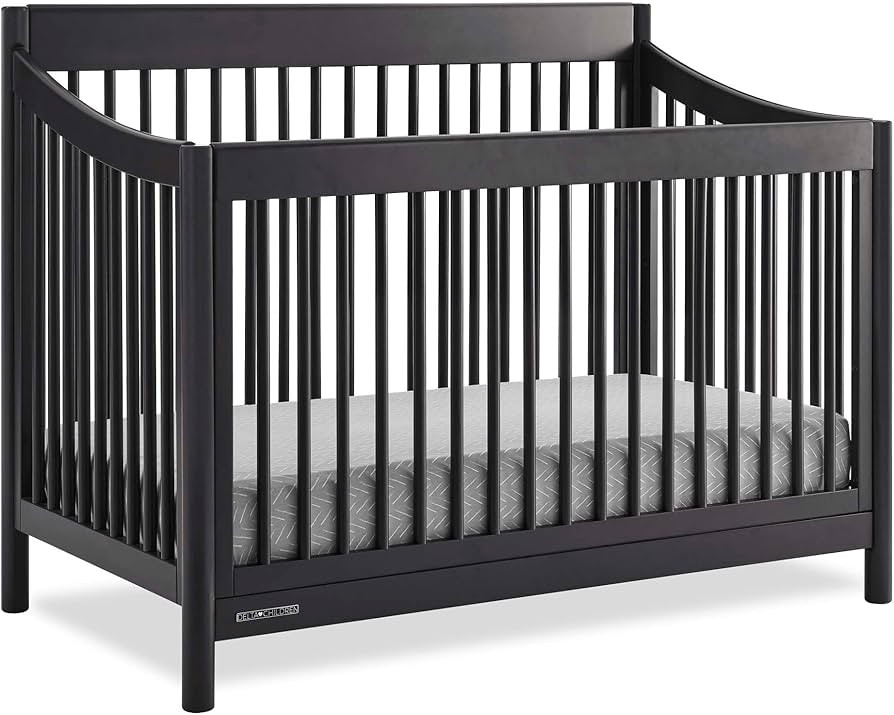 Delta Children Brooks 6-in-1 Convertible Crib - Greenguard Gold Certified, Midnight Grey | Amazon (US)