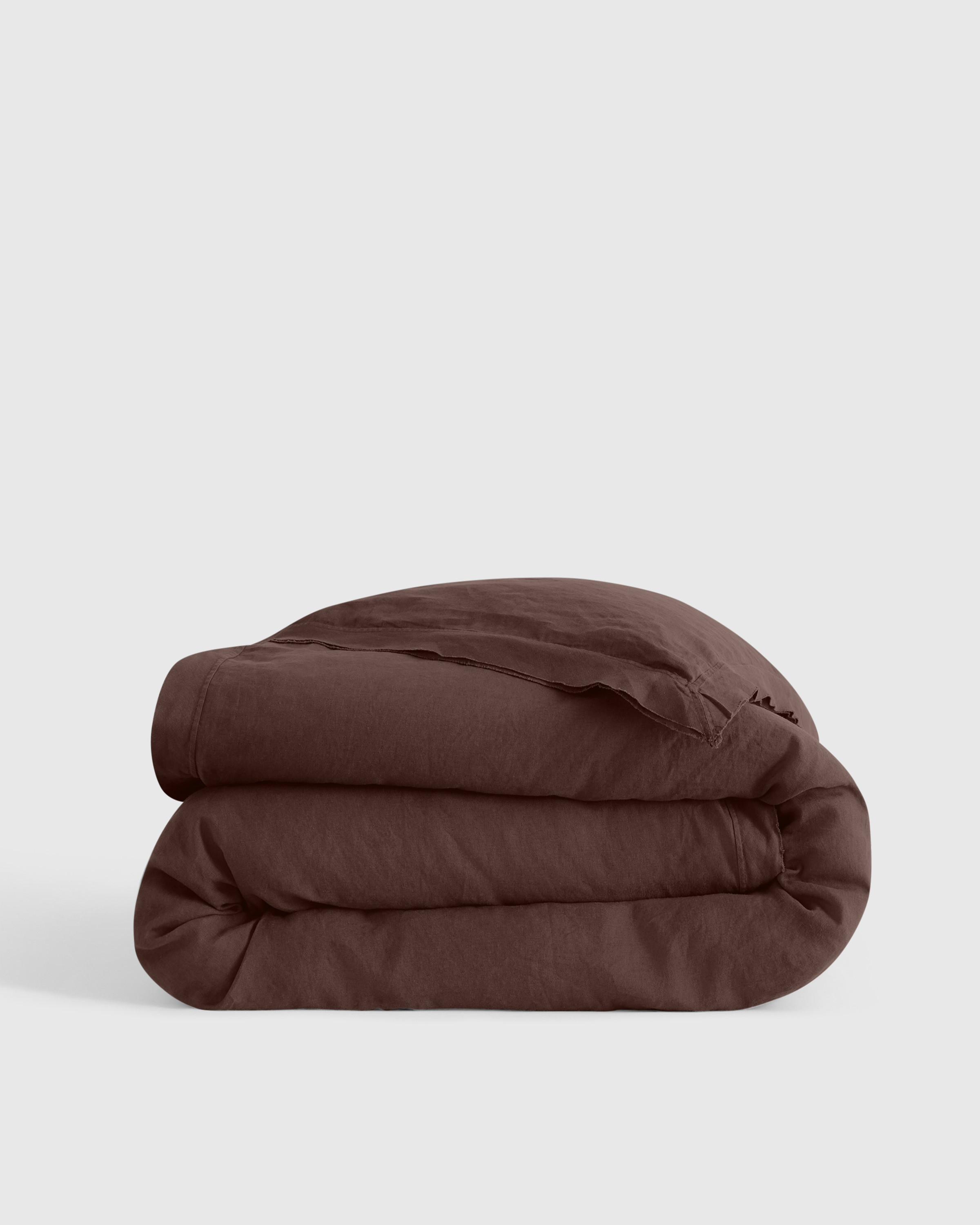 Quince | European Linen Double Flange Duvet Cover in Espresso, Size Twin | Quince