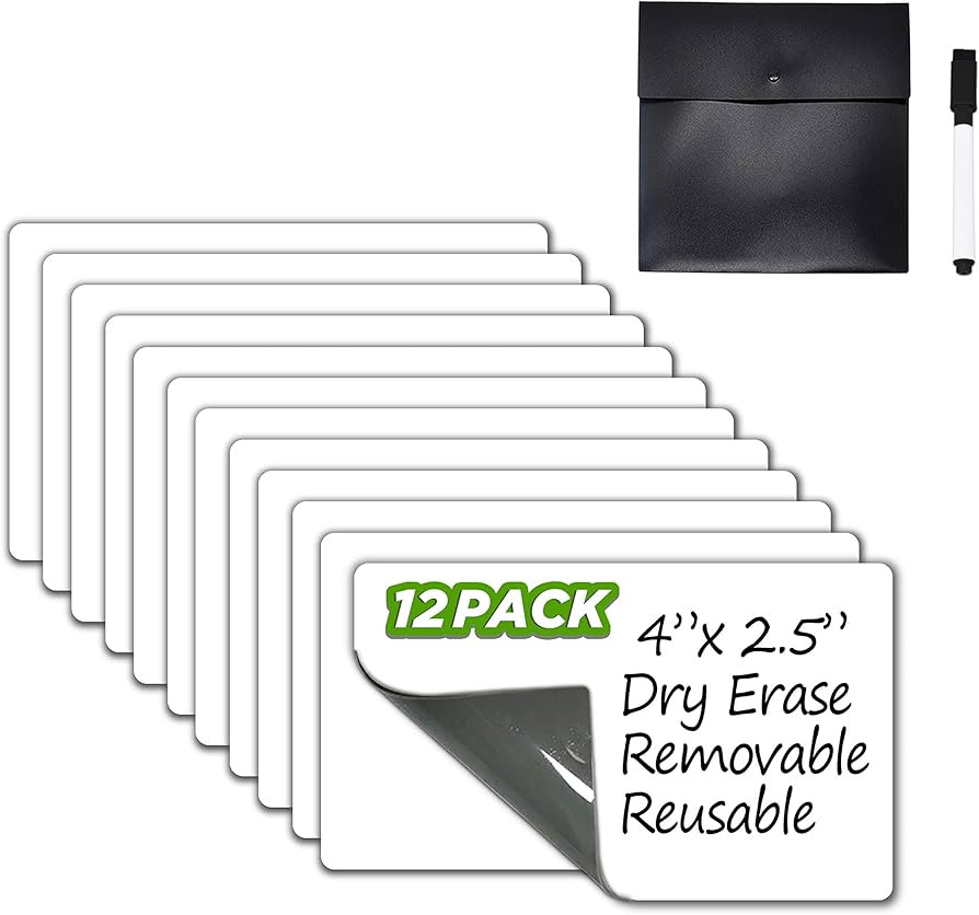 Dry Erase Sticky Notes. Reusable Whiteboard Stickers 4"x2.5" 12 Pack. Suitable for All Smooth Sur... | Amazon (US)