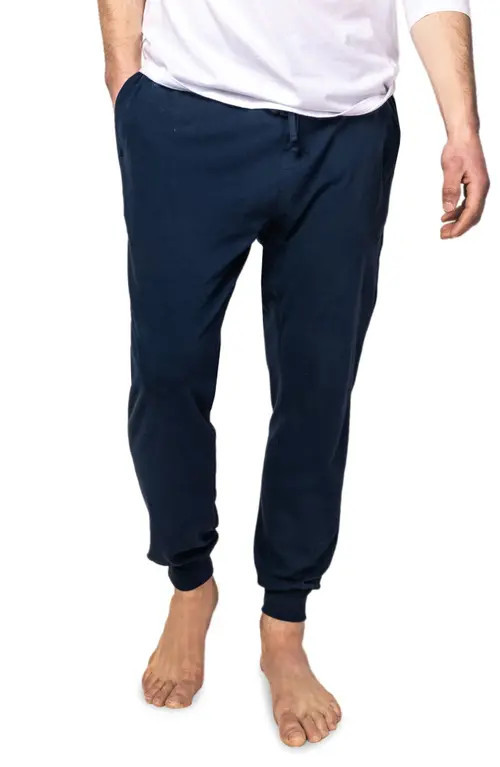 Petite Plume Pima Cotton Pajama Joggers in Navy at Nordstrom, Size X-Small | Nordstrom