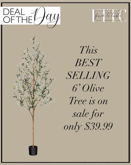 Deal of the Day! Follow @farmtotablecreations on Instagram for more inspiration.

Flash Deal/Best Selling 6FT Tall Artificial Olive Tree, Potted Artificial Plants with Fruits and Wood Branches, Realistic Indoor Outdoor Potted Plants for Home Decor Housewarming Gift. Walmart Finds. Walmart Deals  

#LTKhome #LTKsalealert #LTKfindsunder50