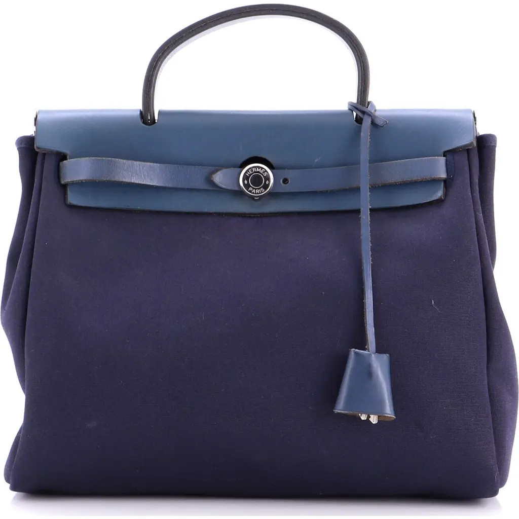 Pre-Owned Hermes Herbag Toile and Leather PM in Bleu Indigo at Nordstrom, Size Small | Nordstrom