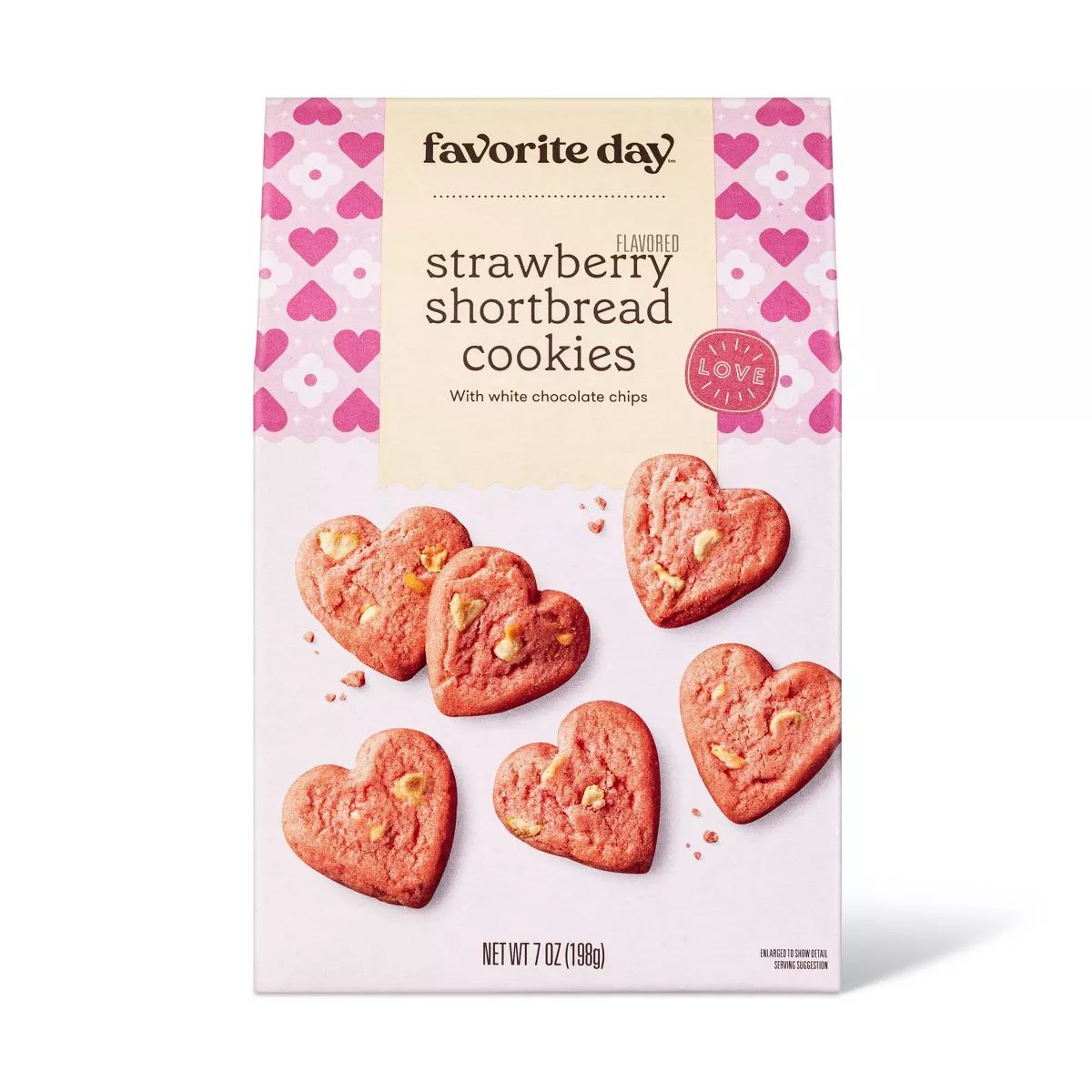 Valentine's Strawberry Shortbread with White Chocolate Chips - 7oz - Favorite Day™ | Target