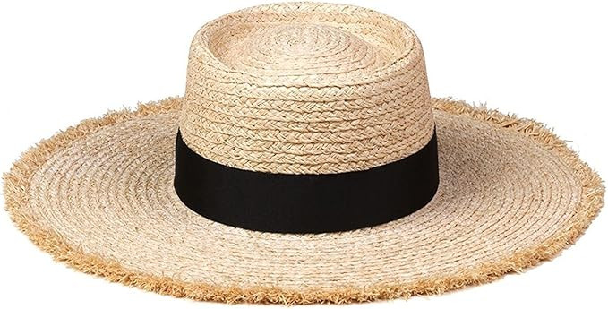 Lack of Color Women's Ventura Raffia Straw Wide-Brimmed Boater Hat | Amazon (US)