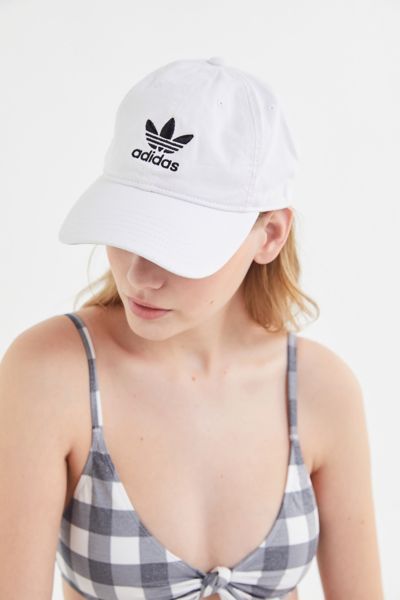 adidas Originals Relaxed Strapback Baseball Hat - White at Urban Outfitters | Urban Outfitters (US and RoW)