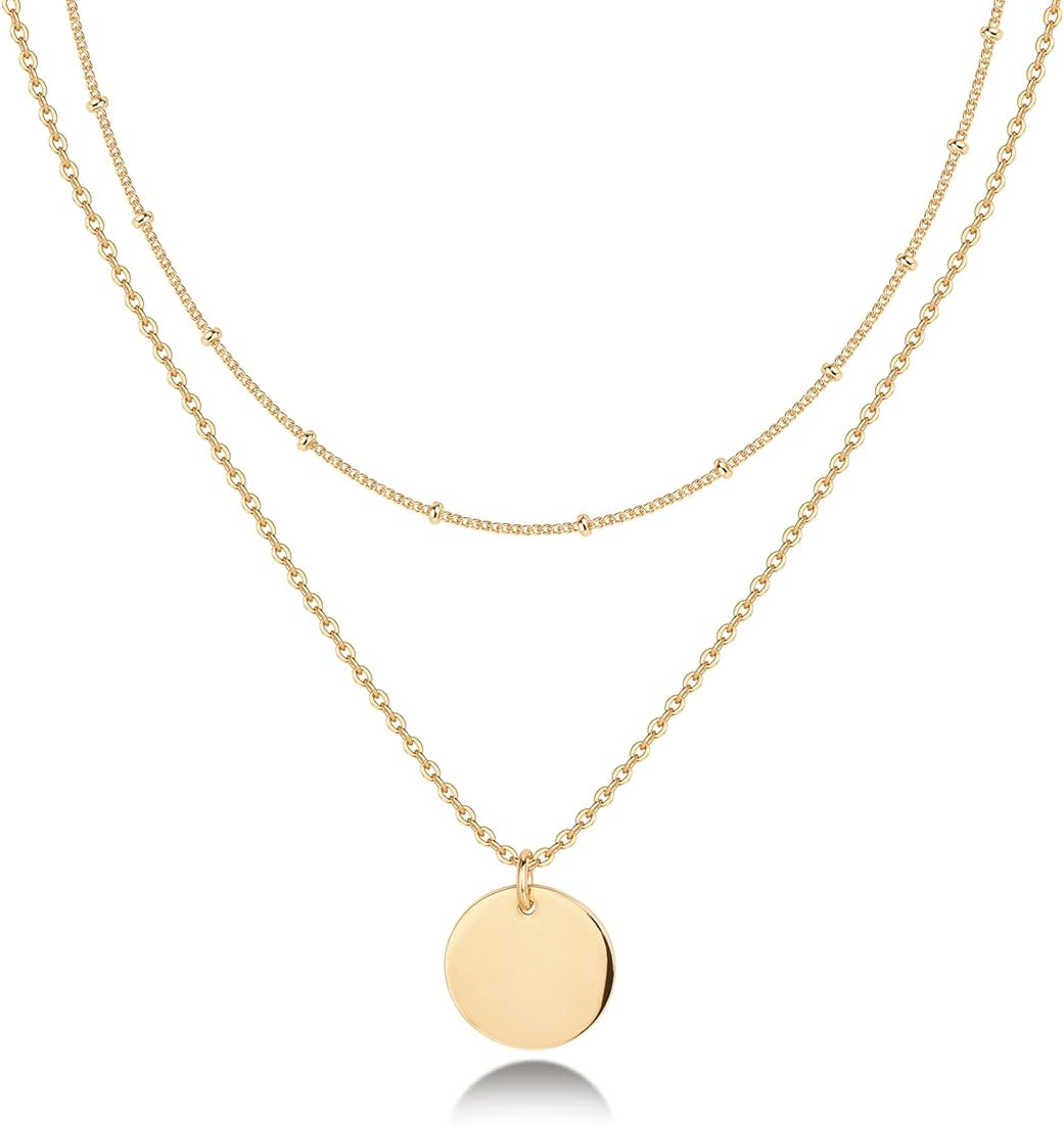 PAVOI 14K Gold Plated Layering Necklaces | Stylish Minimalist Design Pendant Necklaces | Butterfl... | Amazon (US)