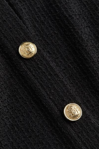 Textured Cardigan - Round Neck - Long sleeve - Black - Ladies | H&M CA | H&M (US + CA)