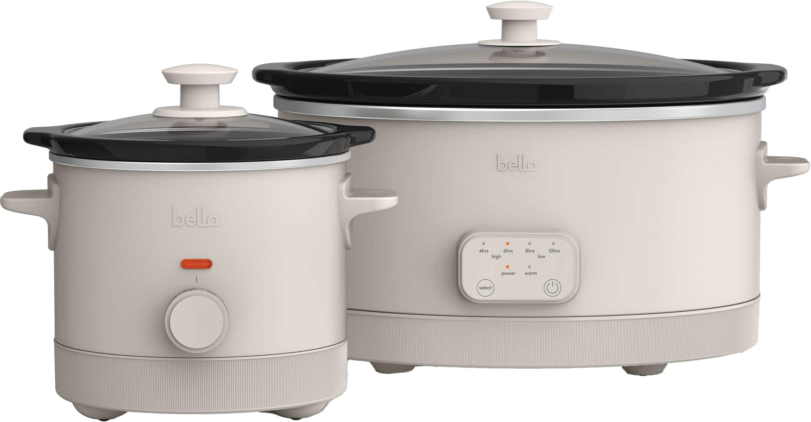 Bella - 6-qt. Programmable Slow Cooker & 2-qt. Slow Cooker Set - Oatmilk | Best Buy U.S.
