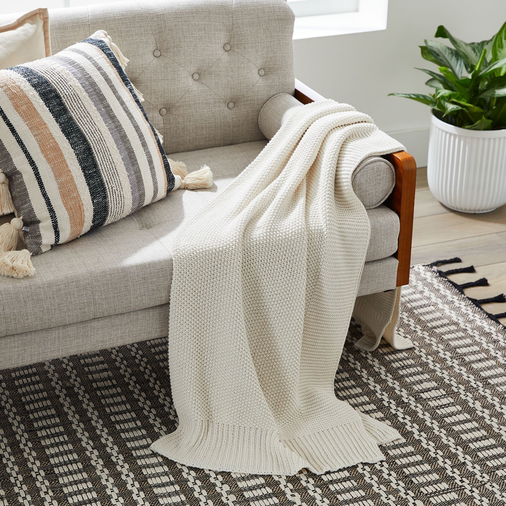 Better Homes and Gardens Chunky Knit Papyrus Throw - Walmart.com | Walmart (US)