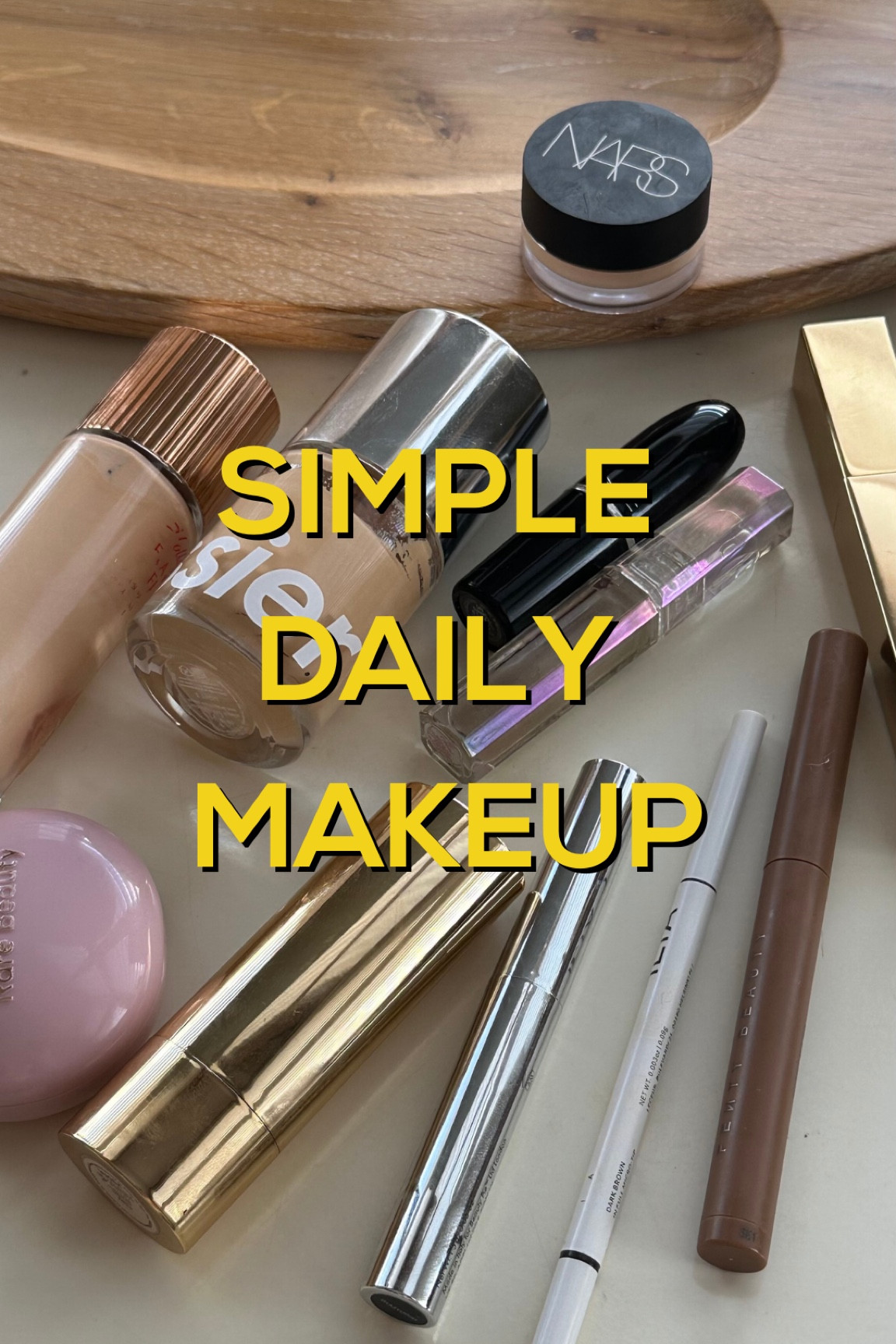 Simple daily makeup 
Glossier Stretch Foundation. Nars Compact Concealer. Mac lipstick. Charlotte Tilbury Flawless Filter. Fenty Beauty Shadowstix. Rare Beauty Melting Blush. ILIA Brow Pencil. Kosas Air Beow. Brow Gel. Vieve Mascara. Beauty Pie Highlighting stick. 

#LTKbeauty #LTKeurope #LTKCyberSaleUK